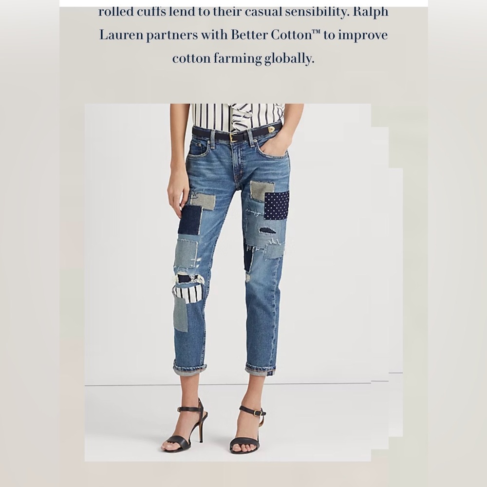 Ralph Lauren Women’s Denim Patchwork Jeans size 12